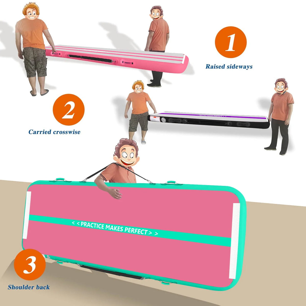 Inflatable Gymnastics Air Tumbling Track Mat 10ft with E-Pump S739579