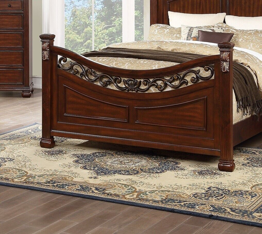 Queen Bed Dresser Mirror Nightstand 4pc Set K903173