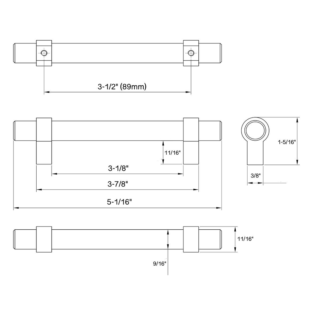 Satin Nickel Bar Cabinet Handle Pull 25 Pack B494994