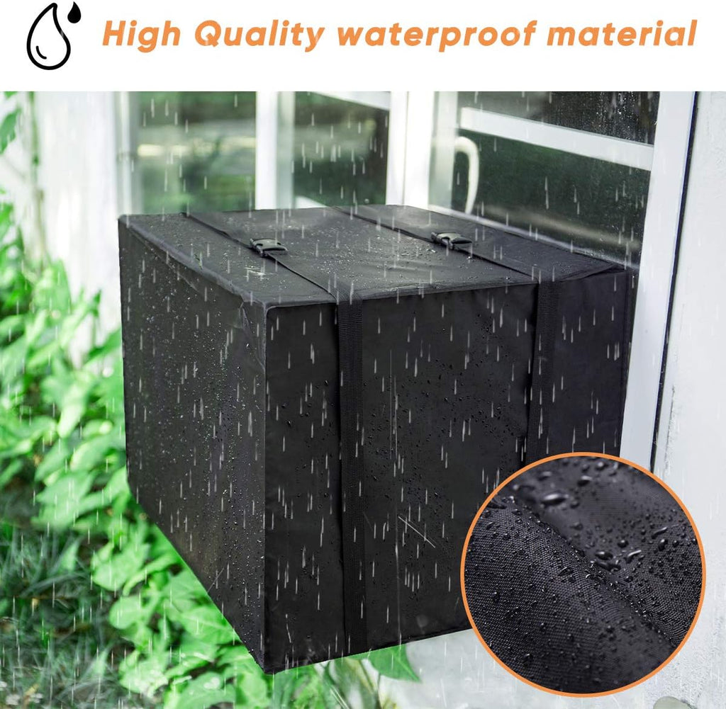 White Window Air Conditioner Cover with Black Outdoor Cover C36333