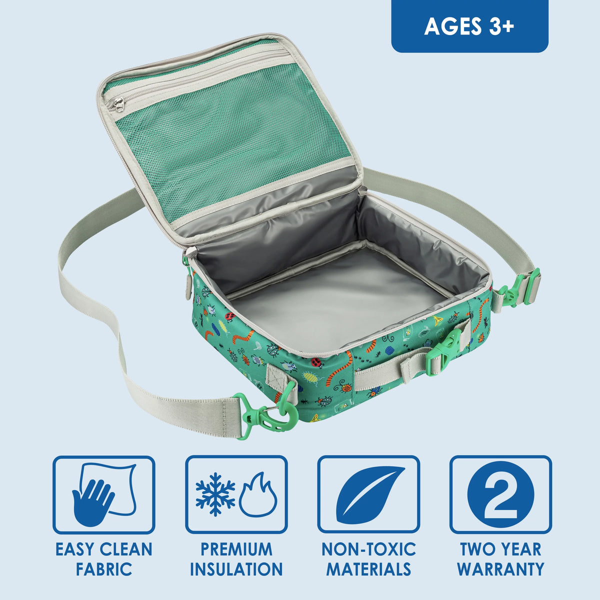 Kids Lunch Bag, Double Insulated, Water-Resistant Fabric L348