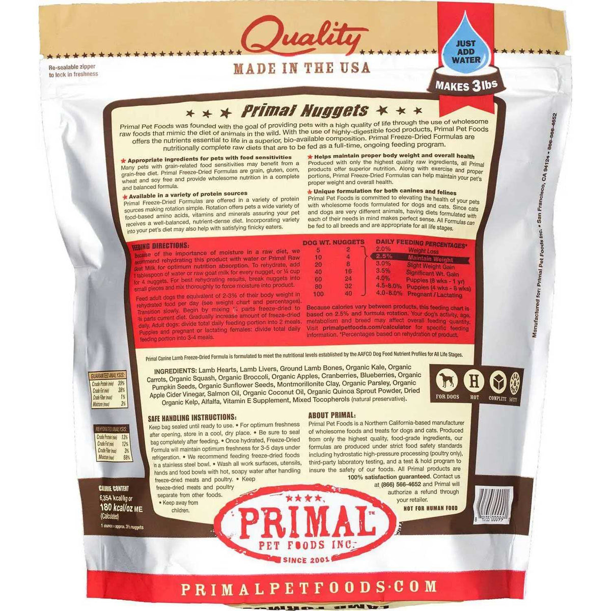 Freeze Dried Nuggets Lamb Dog Food C804313