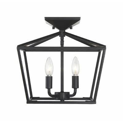 4-Light Semi Flush Mount Fixture Classic Bronze I4626