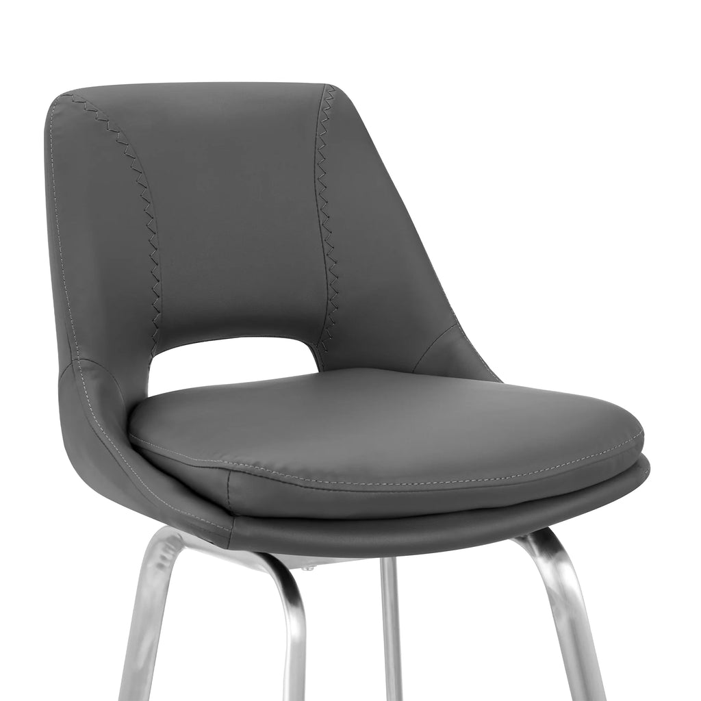 Gray/Steel Swivel Counter Stool N33252