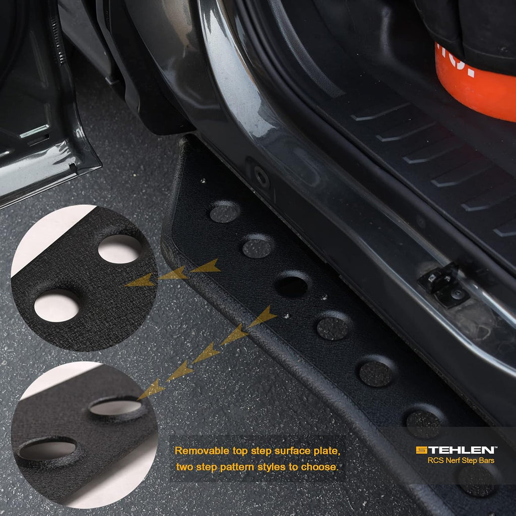 Textured Black Rock Slider Side Step Rail Nerf Bars for Ram 1500 Crew Cab W690
