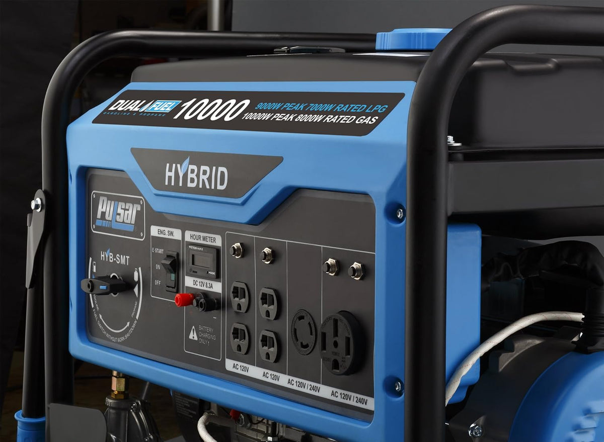 Portable Dual Fuel Generator 10000 Peak Watts Black Z833840