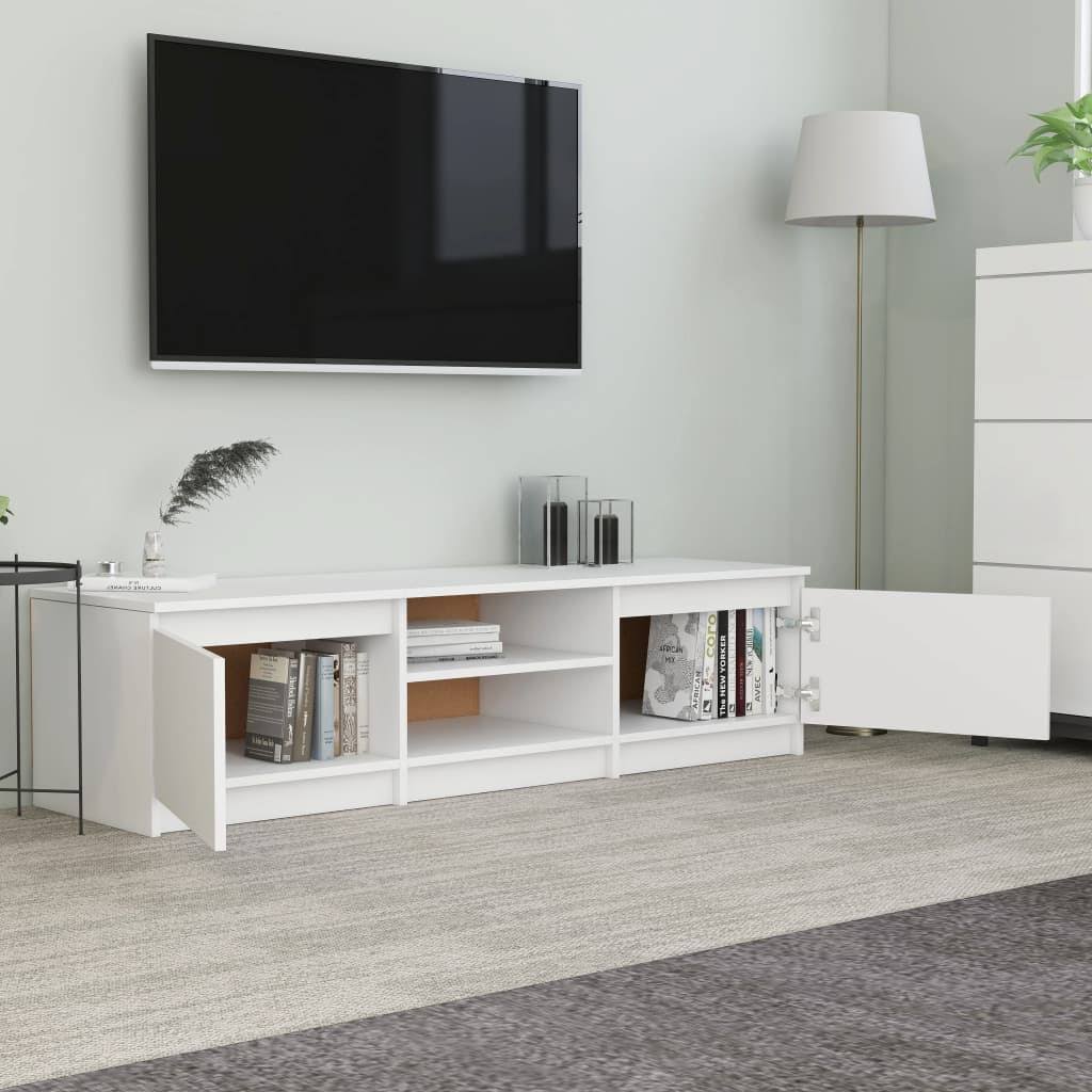 White and Sonoma Oak TV Cabinet Chipboard G2048
