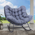 Extra-large Gray Cushioned Papasan Rocking Chair G721