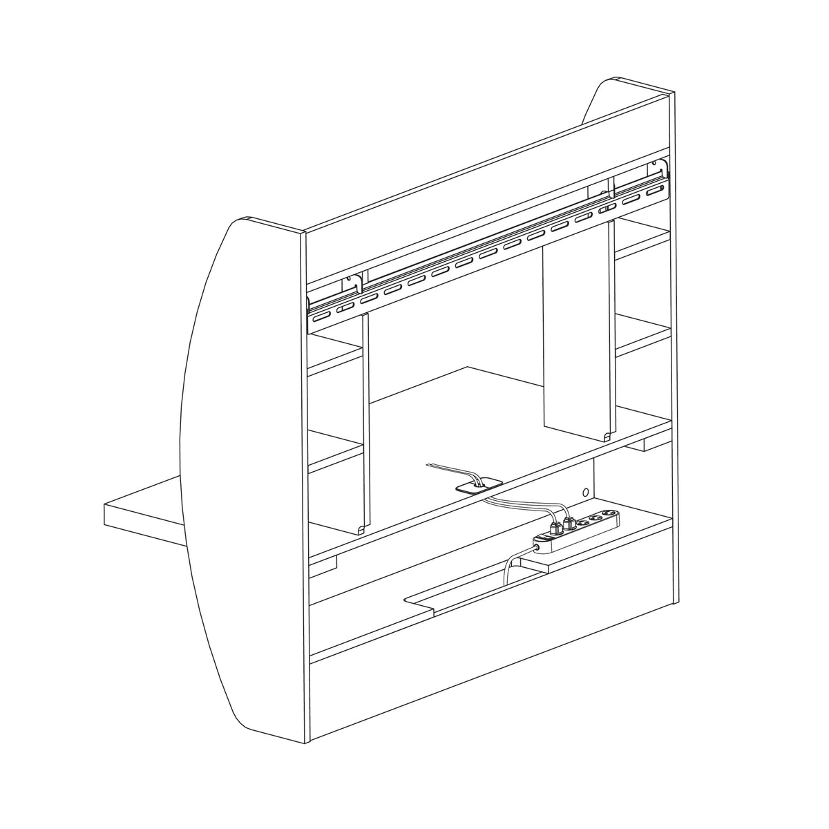 Black Wall Mounted Desk with Storage H6464