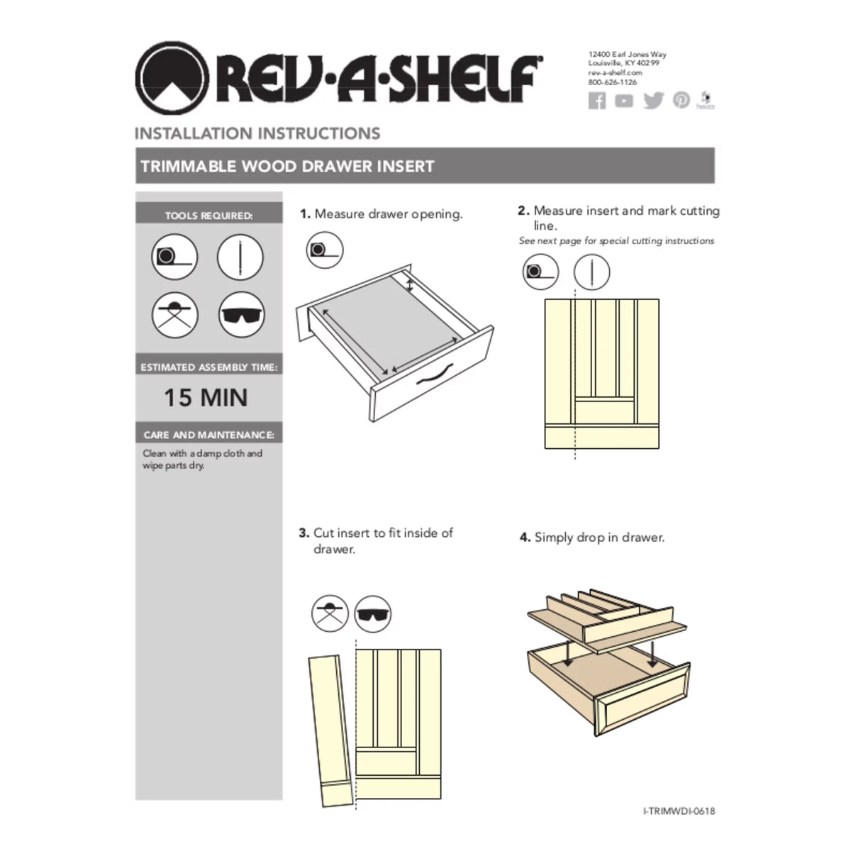 Wood Kitchen Drawer Utility Tray Insert H19531
