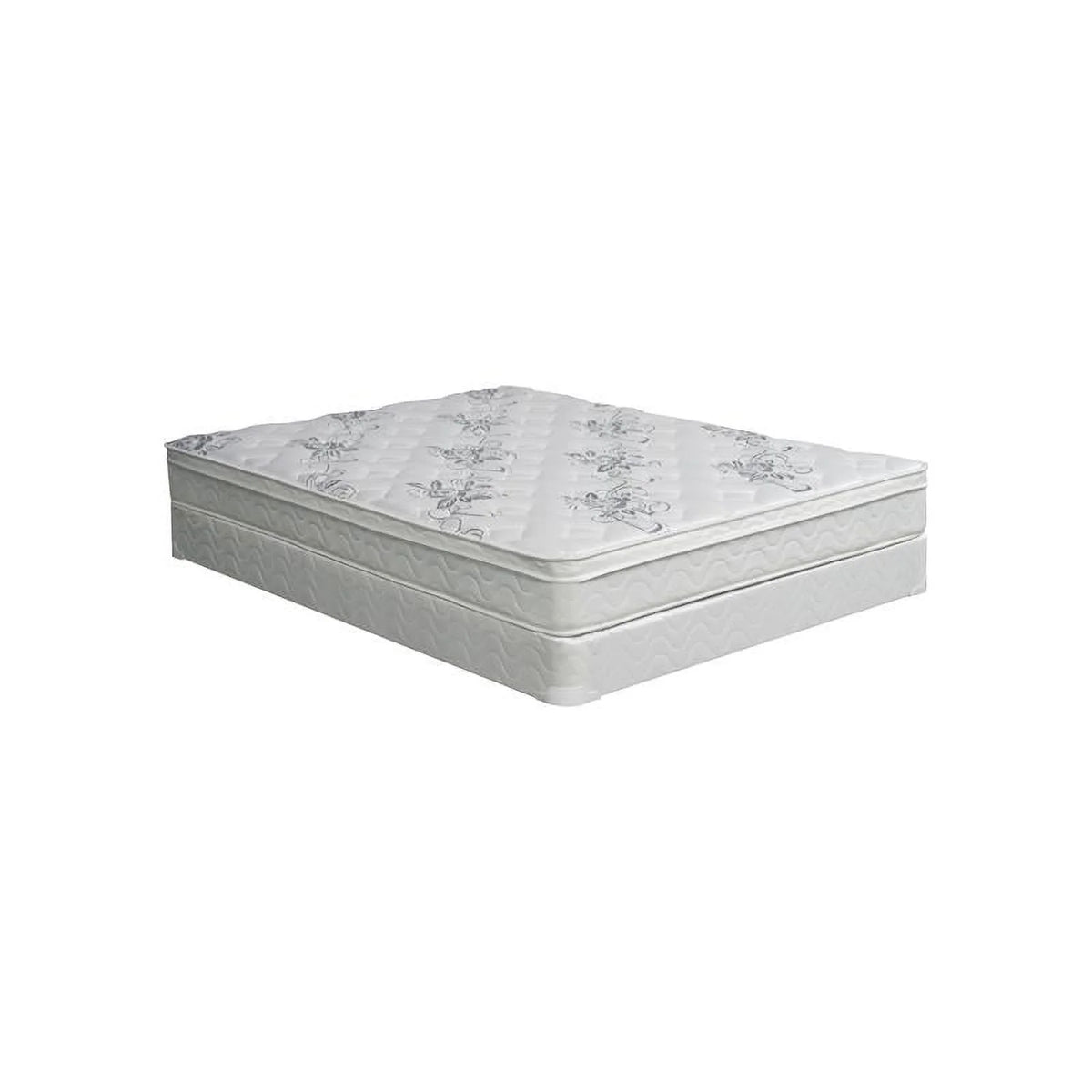 White 9-Inch Twin Euro Top Fabric Mattress L962
