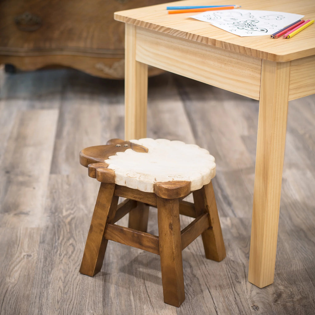 Hand Carved Acacia Hardwood Decorative Short Stool T94131