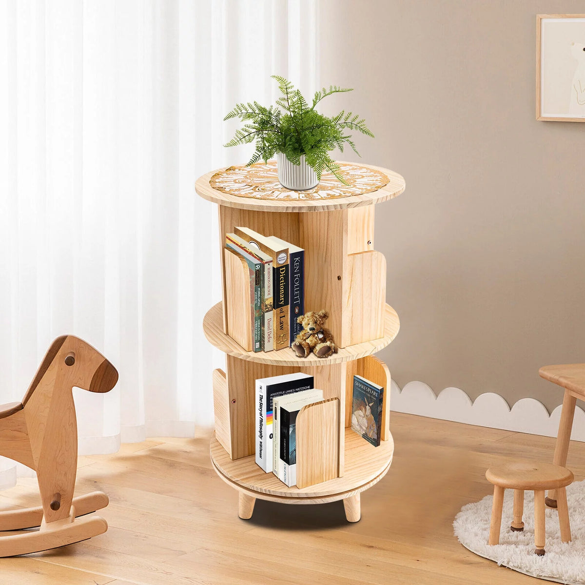 Rotating 360 Display Floor Standing Bookshelf X263728