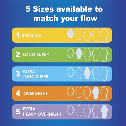 Size 2 Long Super Absorbency Unscented Maxi Pads with Wings, 60 Count A638