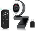1080P 60FPS 2X Digital Zoom Streaming Webcam with Ring Light and Privacy Cover G247