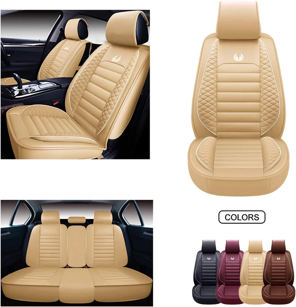 Leather Car Seat Covers Black Grey B656914