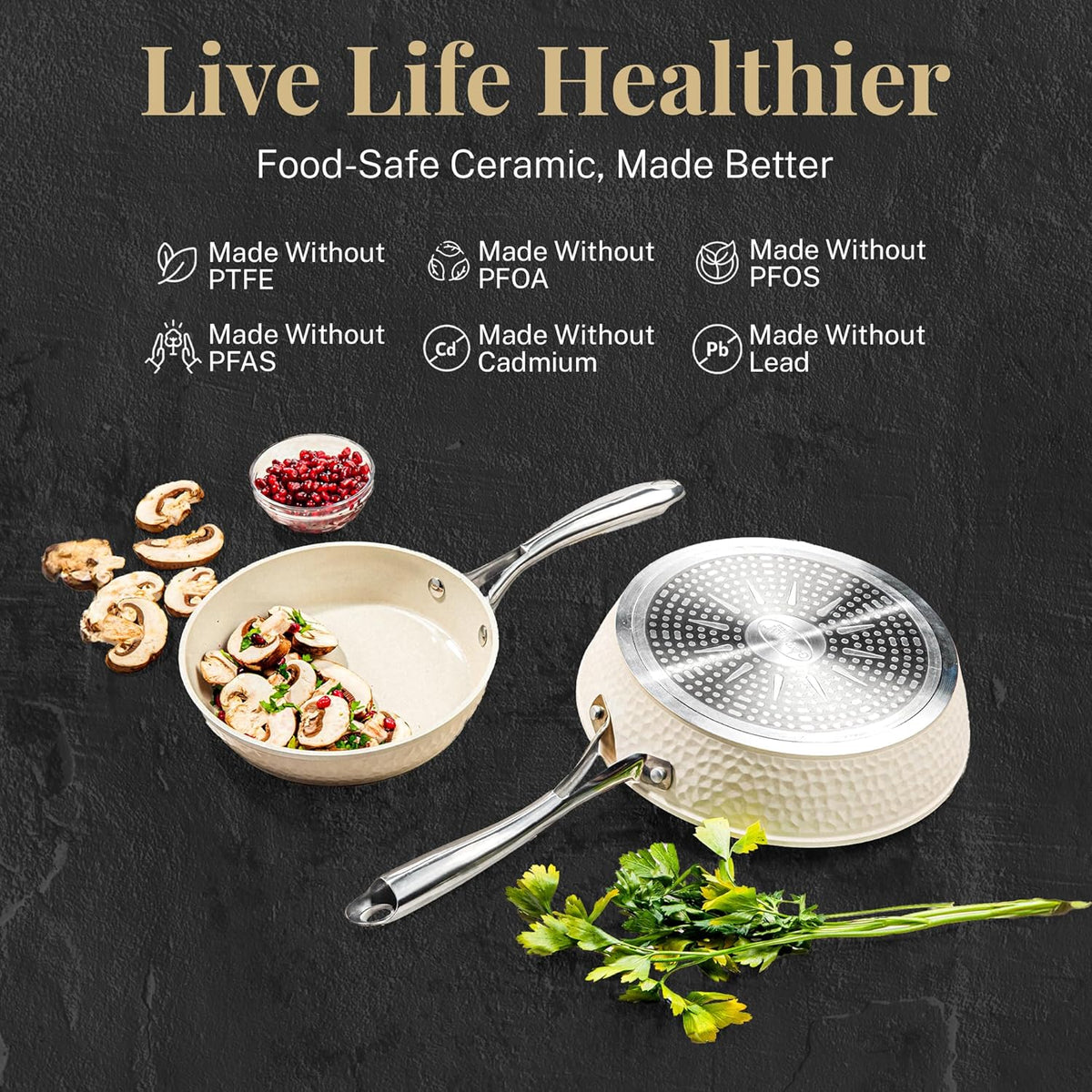 15 Piece Non Stick Ceramic Cookware Set Z9526