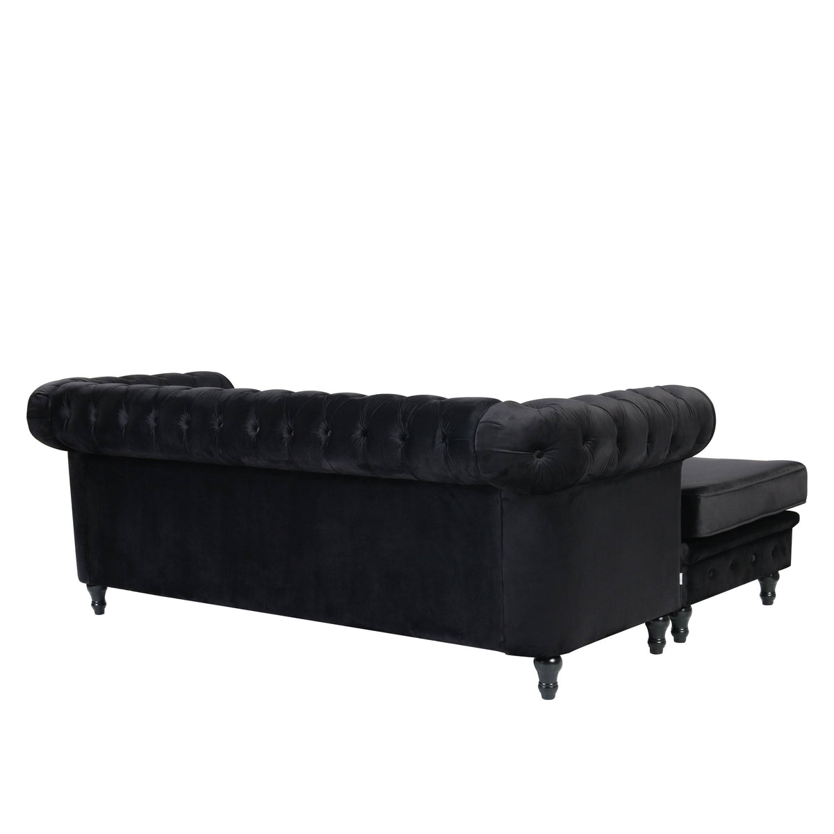 Red Velvet Rolled Arm Sofa with Ottoman Y88666