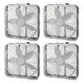 20x22 Steel Box Fan with 3 Speed Settings and Easy Carry Handle, 4 Pack M496938