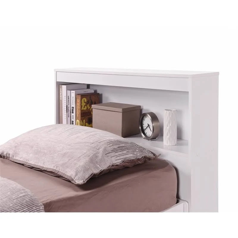 Twin-size Captain Bed with 3-Drawers and Headboard White P415