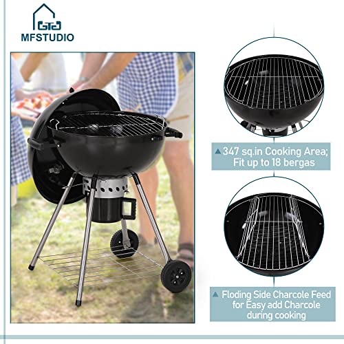 Black Porcelain-Enameled Charcoal Grill S908919