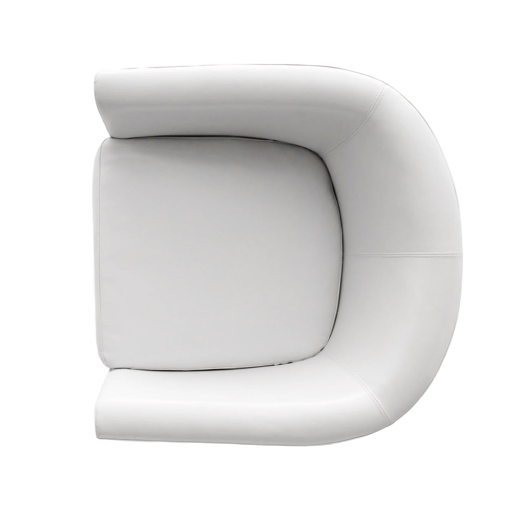 Ivory Bonded Leather Club Chair S7227