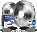 Pair Rear Disc Rotors with Brake Pads Replacement 6pc Set X7694