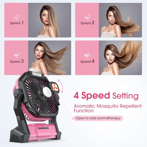 Portable Rechargeable Fan with LED Lantern M957119