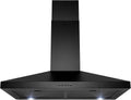 Black Painted Stainless Steel Wall Mount Range Hood with Carbon Filters X9482