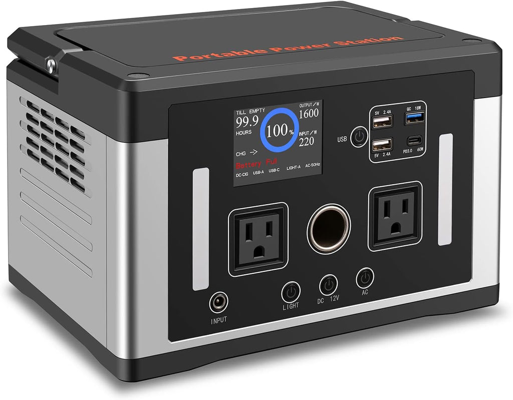 Portable Power Station, 240Wh LiFePO4 Battery, 200W Pure Sine Wave AC Outlet O698
