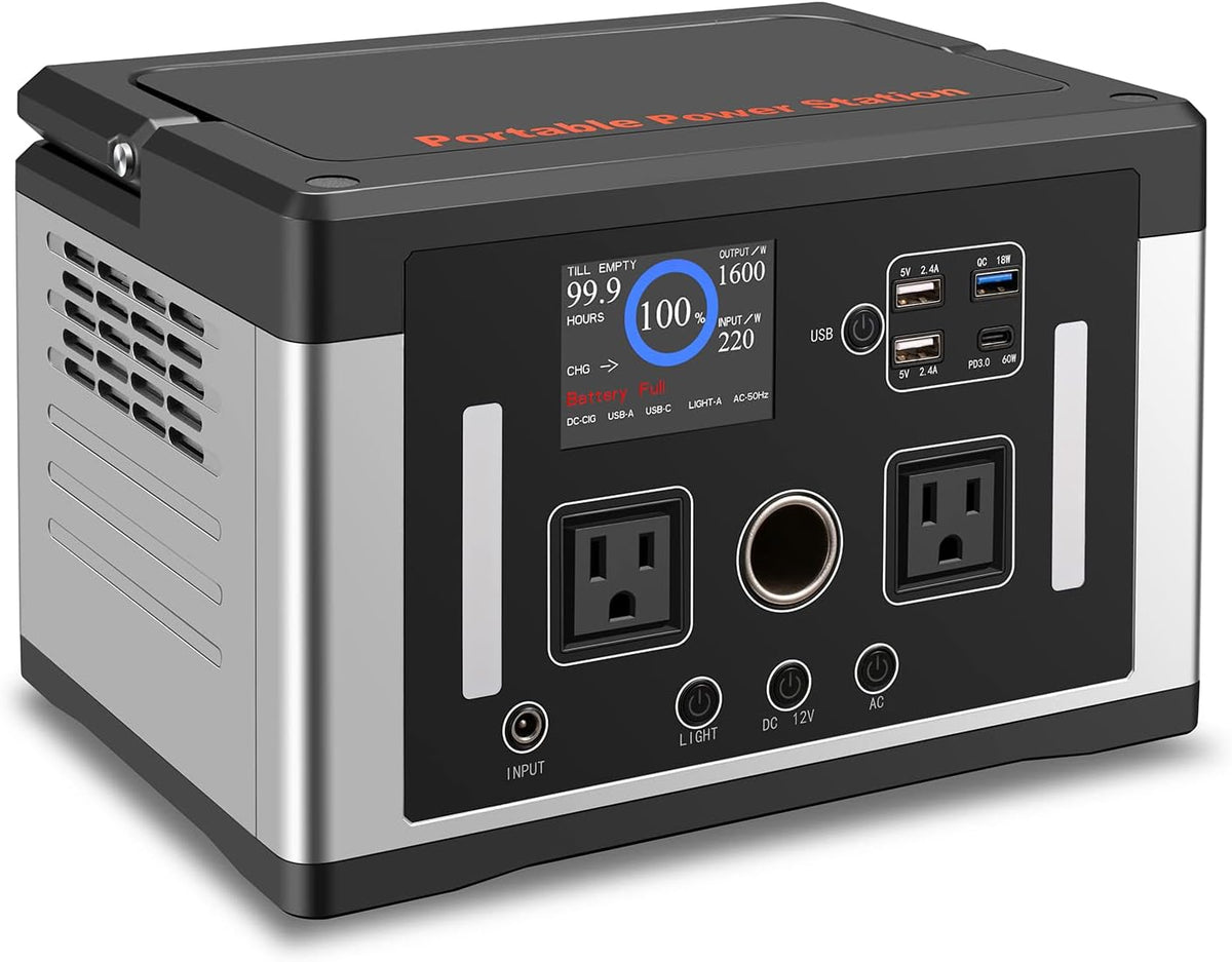 Portable Power Station, 240Wh LiFePO4 Battery, 200W Pure Sine Wave AC Outlet O698