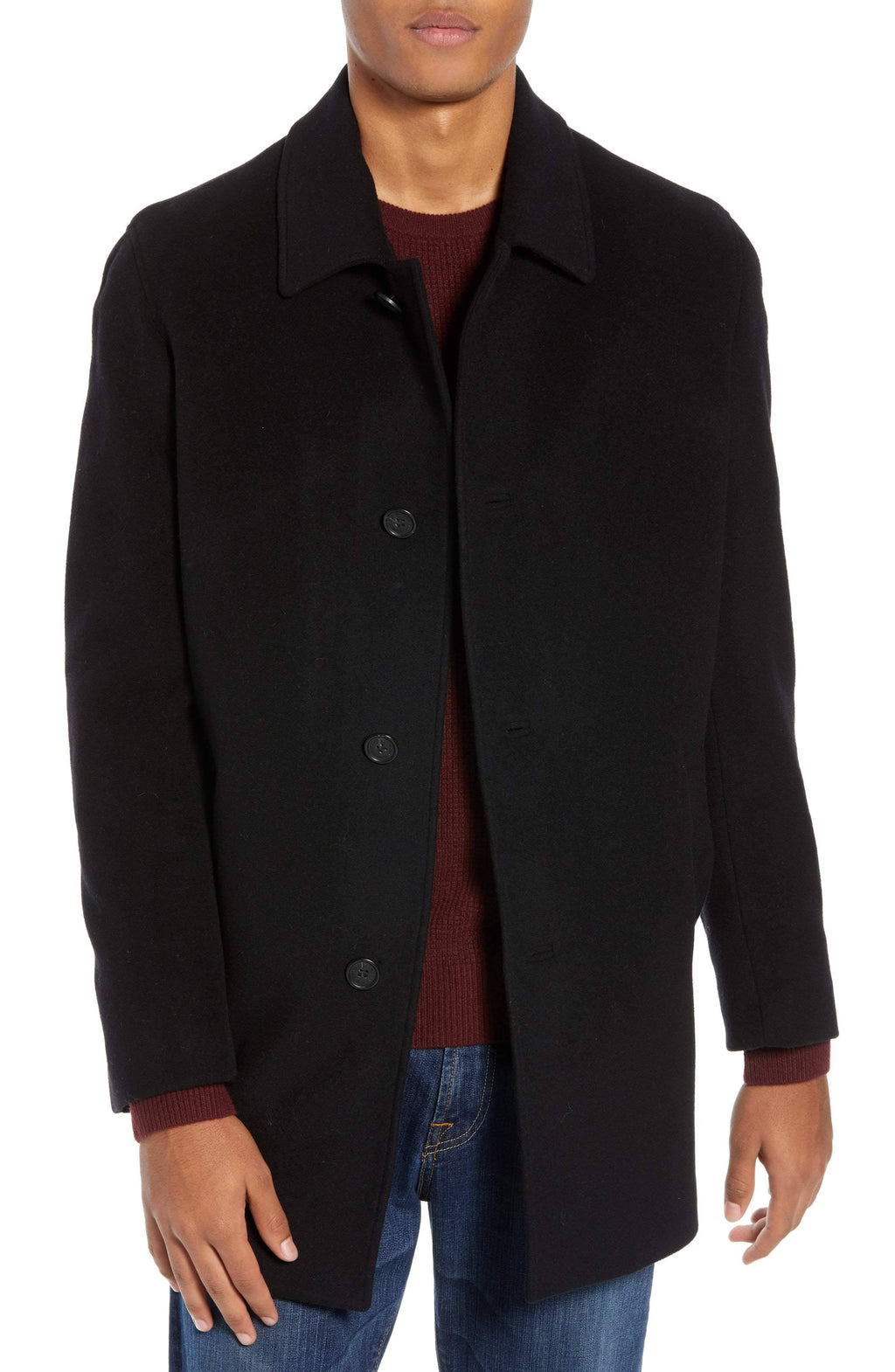 Mens 3-button Cashmere Wool Topcoat In Camel J572