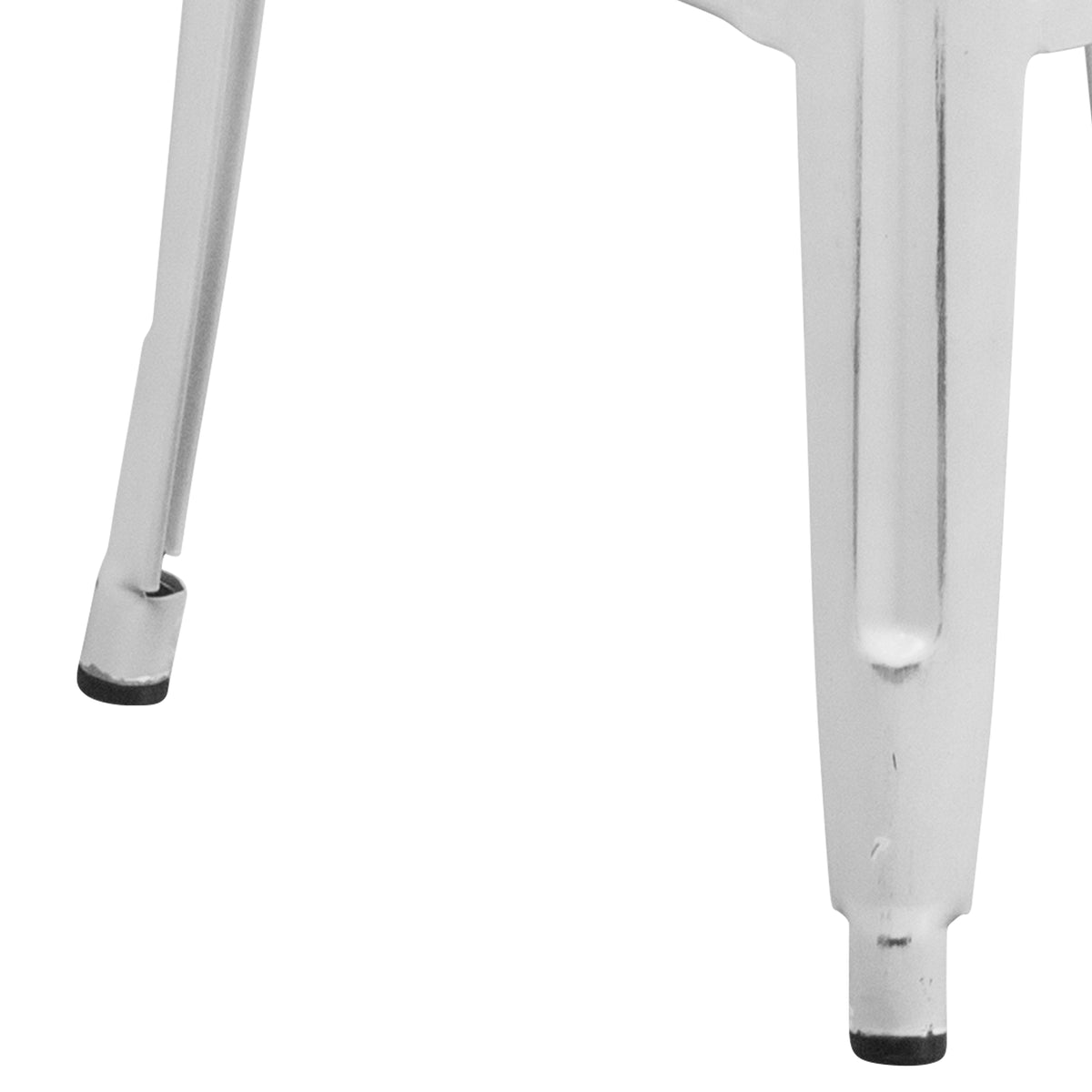 4 Pack 30" High Backless Distressed White Metal Barstool P4176
