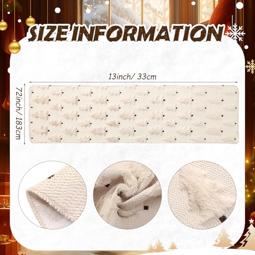 2 Pcs Beige Plush Faux Fur Table Runner 13x72 Inch R902153