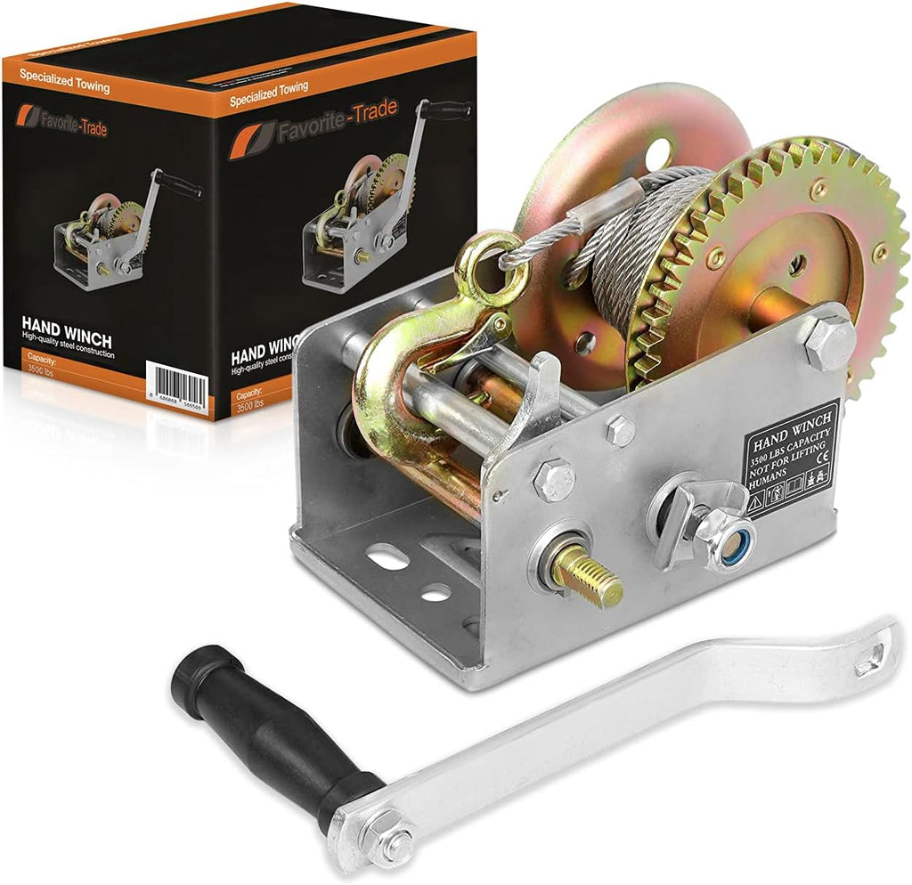 3500 lbs Hand Winch with Cable Pack of 2 Y18096