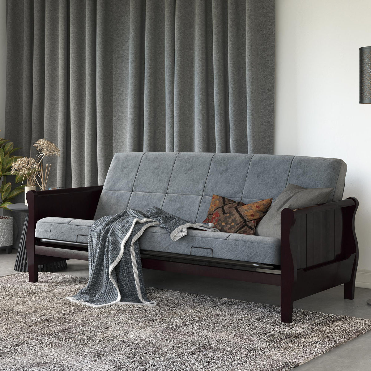 Black Full Size Quilted Microfiber Futon Mattress H771