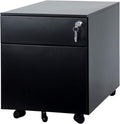 White 2 Drawer Steel File Cabinet with Casters and Lock D161086