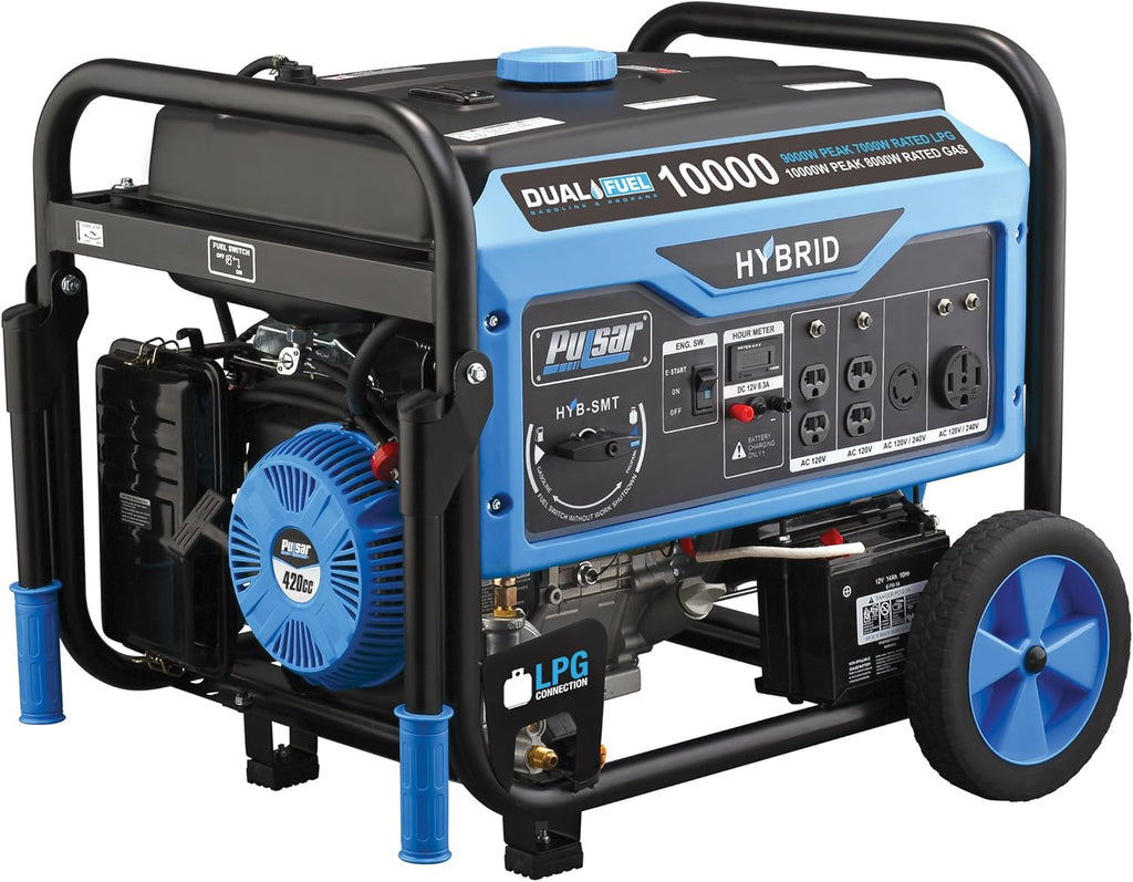 Portable Dual Fuel Generator 10000 Peak Watts Black Z833840