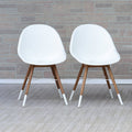 Patio Dining Chair Set, White with Light Teak Finish, Set of 2 or 4 D430