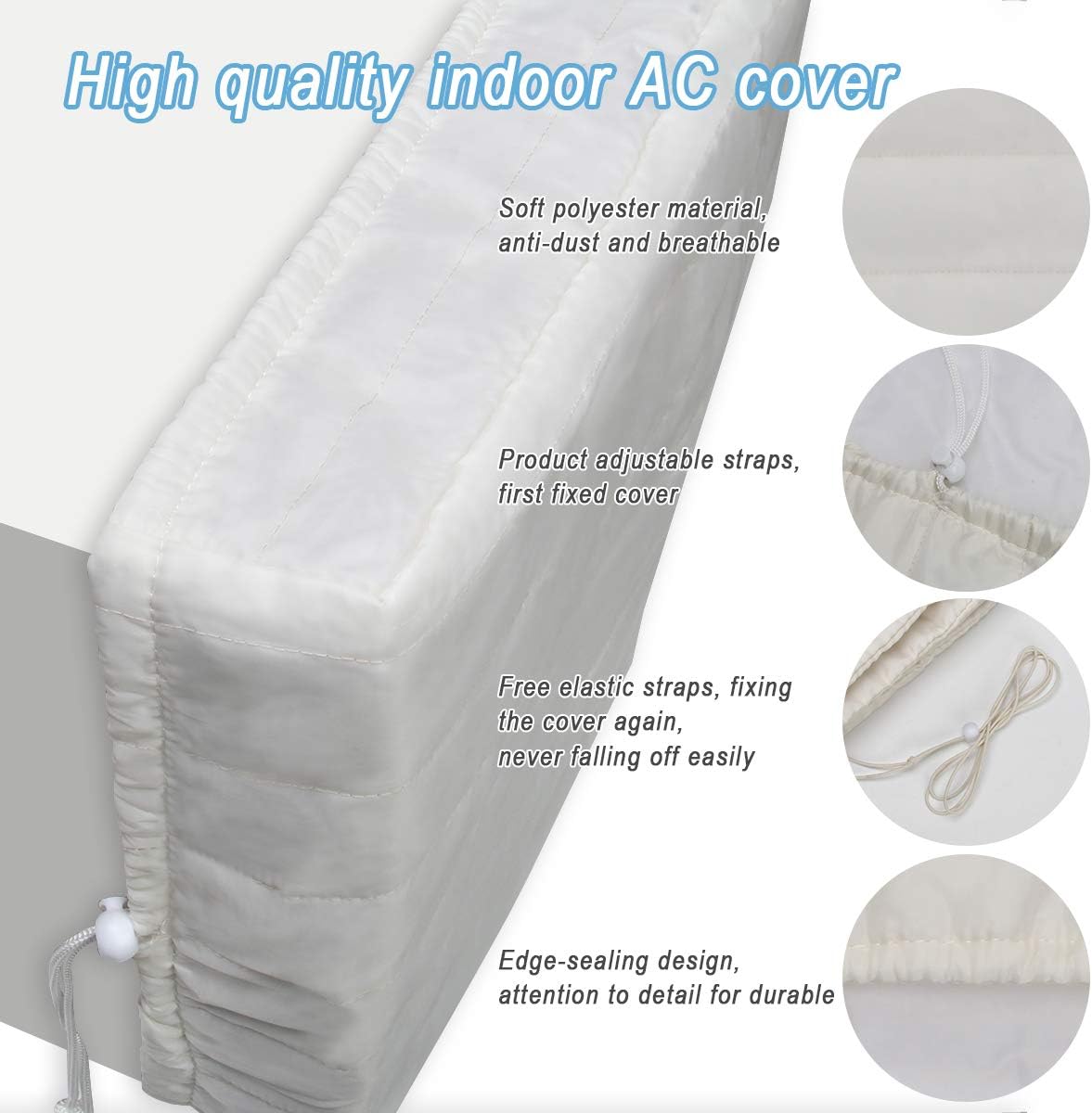 White Window Air Conditioner Cover with Black Outdoor Cover C36333