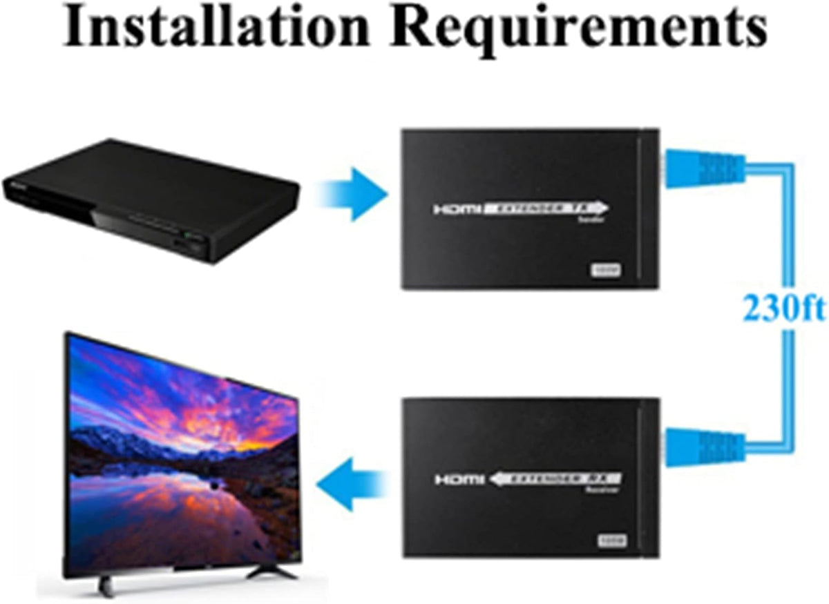 4K HDMI Extender Over CAT6 Cable Uncompressed Transmission up to 230ft M736616