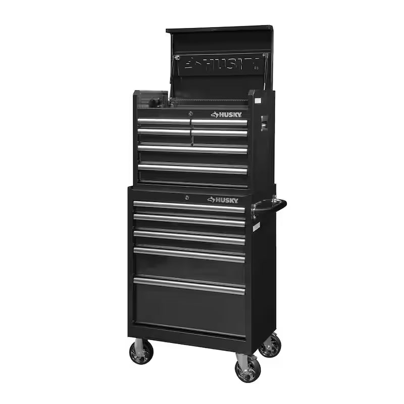 11-Drawer Tool Chest and Top Tool Cabinet Combo in Black F850