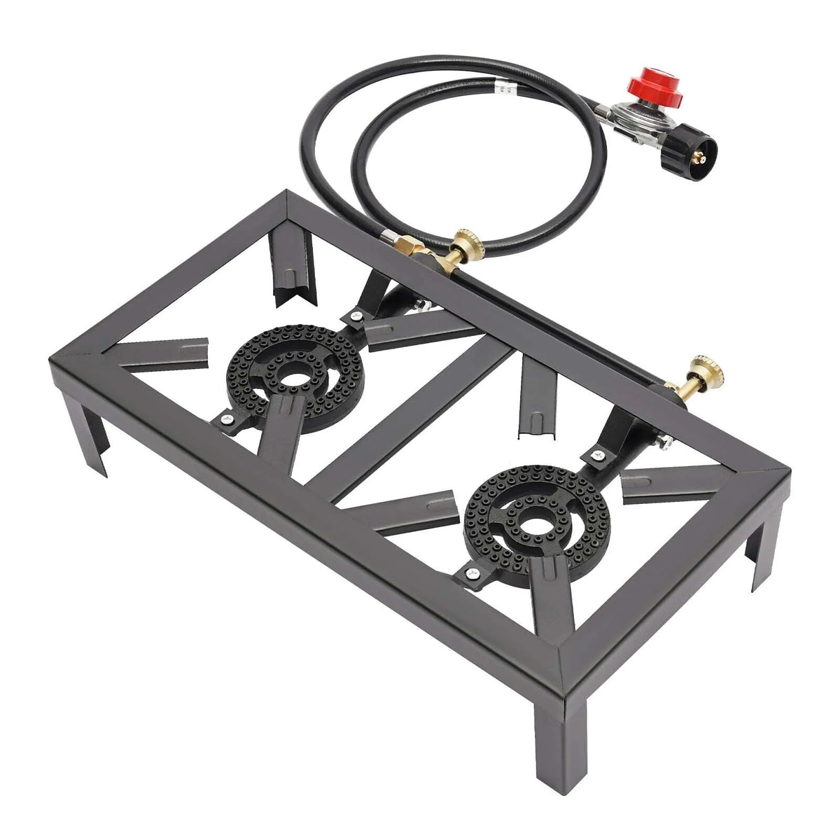 Portable Camping Stove Double Burner Outdoor Gas Stove with Regulator Hose S509972
