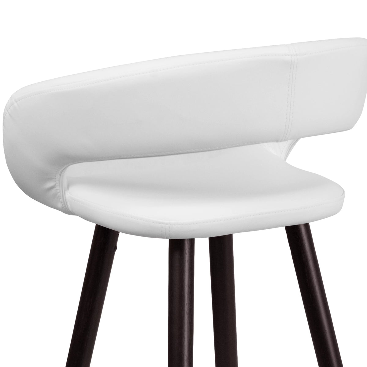 Cappuccino Wood Barstool with White Vinyl T6577