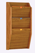 Wooden Mallet 3 Pocket Privacy Letter Size Chart Holder - HIPAA Compliant Medium Oak C234582