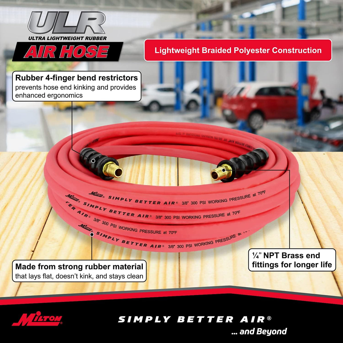 50 ft. x 3/8 ID Ultra Lightweight Rubber Air Hose, Pack of 2 N302752