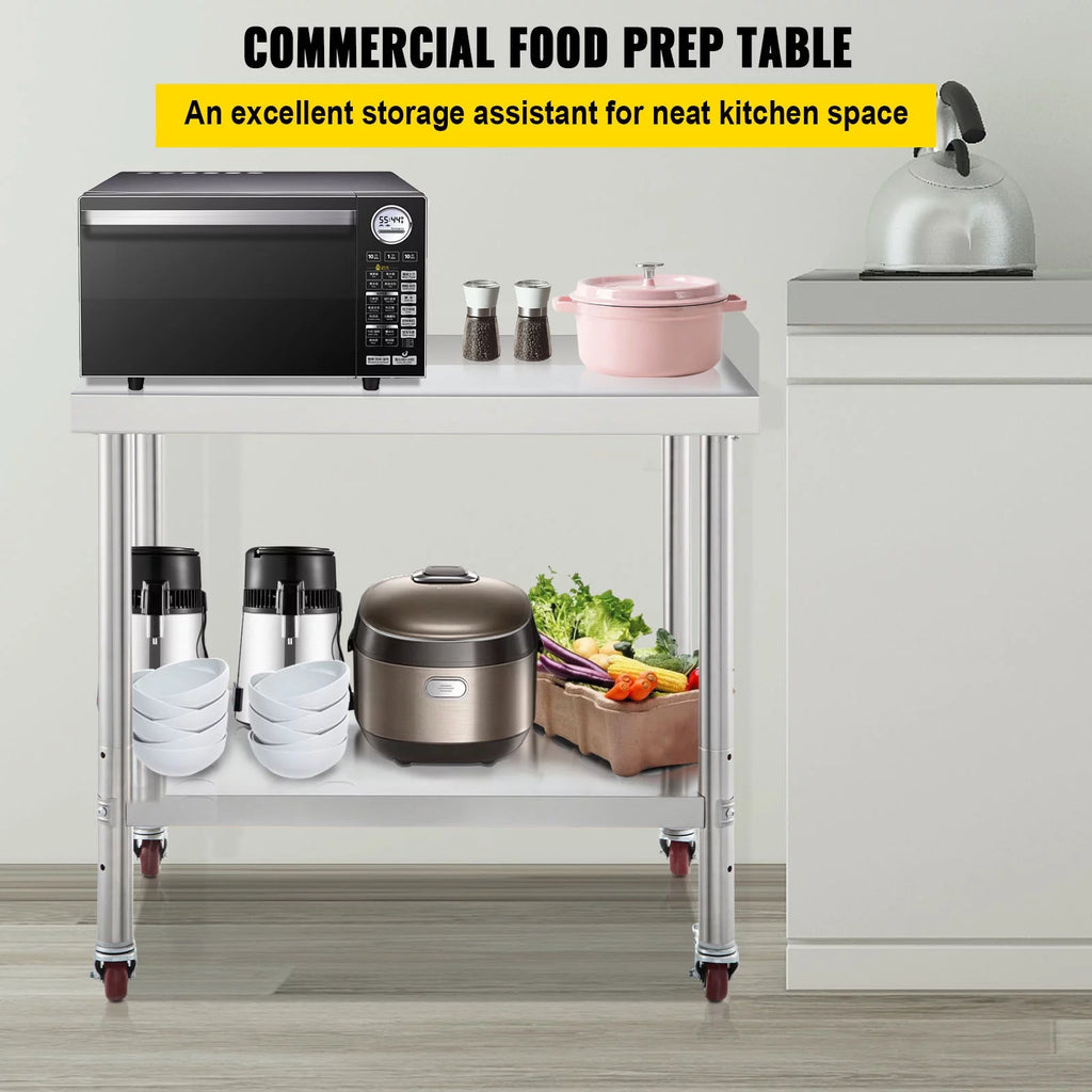 Stainless Steel Work Table 24x15in with 4 Casters J431
