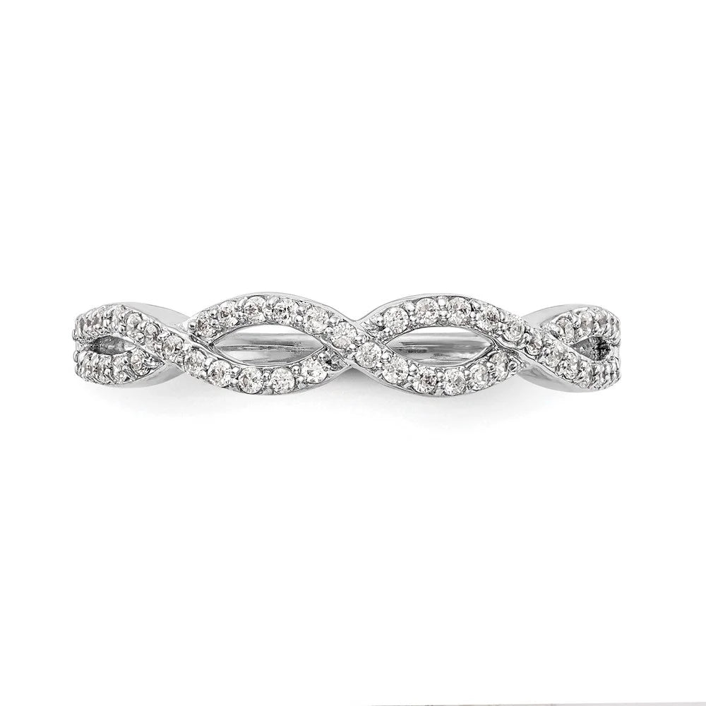 14K White Gold Diamond Band Size 7 T4944