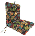 Multicolor Floral Rectangular Outdoor Chair Cushion with Ties N1017