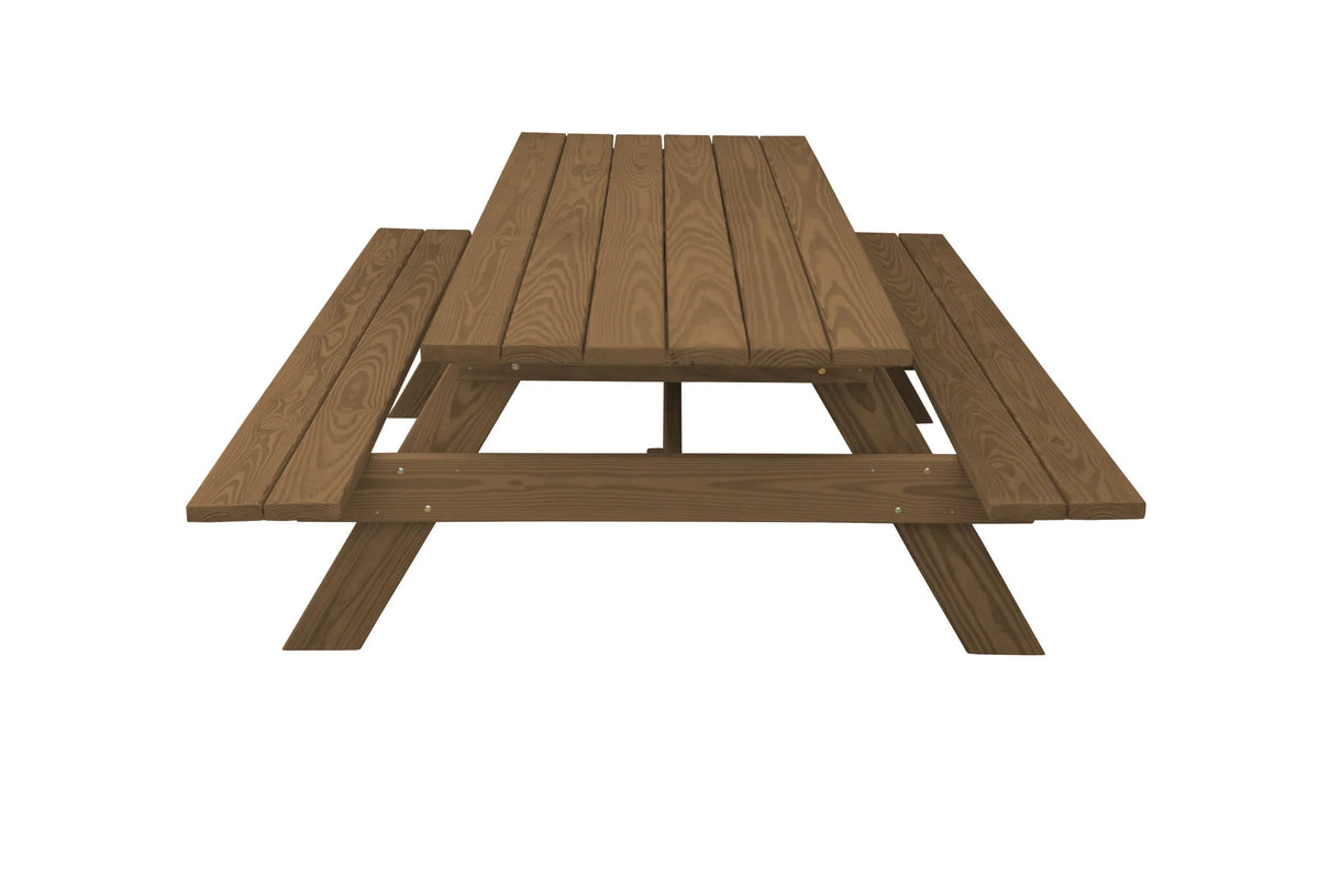 Wood Brown Solid Wood Outdoor Picnic Table J34296